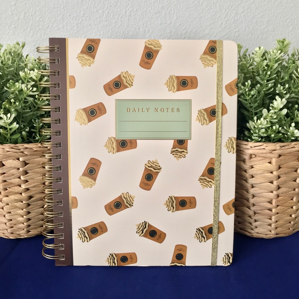 Coffee-Themed Spiral Notebook